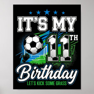 Poster Vêtements d'anniversaire de football C'est mon 11e