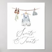 Poster Vêtements de bébé Baby shower de garçon Douceurs e (Devant)