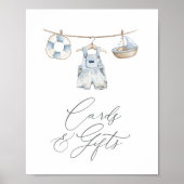 Poster Vêtements de bébé nautiques Cartes de Baby shower  (Devant)