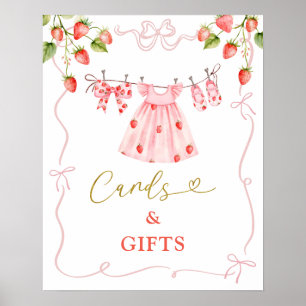 Poster Vêtements de bébé rose Coquette Berry Cartes et Ca