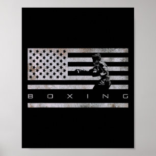 Poster Vêtements de boîte à drapeau américain - Boxe 1