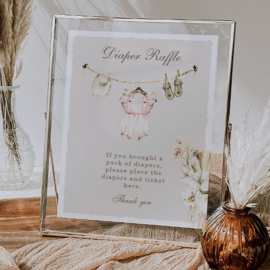 Poster Vêtements de fille en herbe de Pampas Linge à bébé
