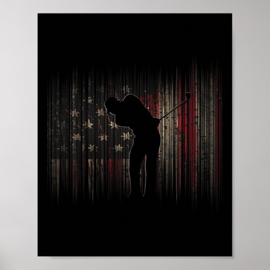 Poster Vêtements de golf Drapeau Américain - Golf (Devant)