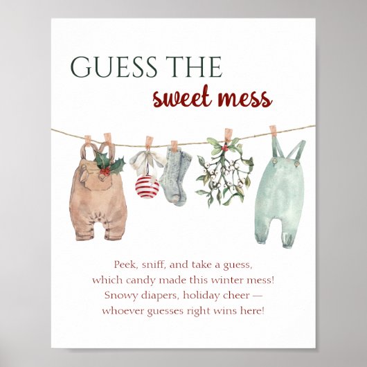 Poster Vêtements de Noël Devinez le doux désordre (Devant)