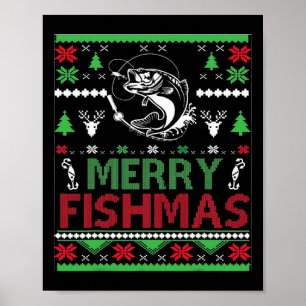 Poster Vêtements de Noël pour pêche de poisson B laid