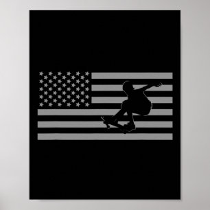 Poster Vêtements de skateboardeur américain - Skateboardi