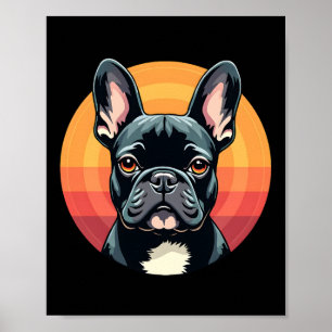 Poster Vêtements de tenue rétro drôle de bouledogue franç