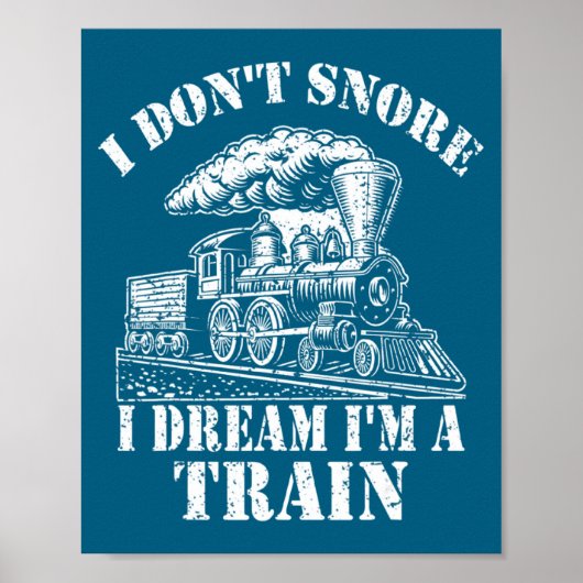 Poster Vêtements de train drôles pour hommes Je ne ronfle (Devant)