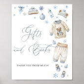 Poster Vêtements d'hiver Baby shower livre cadeau (Devant)
