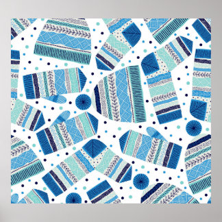 Poster Vêtements d'hiver confits : Motif confortable sans