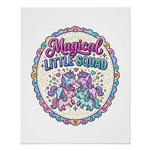 Poster Vêtements Magiques Licorne Petite Équipe POD Prêt