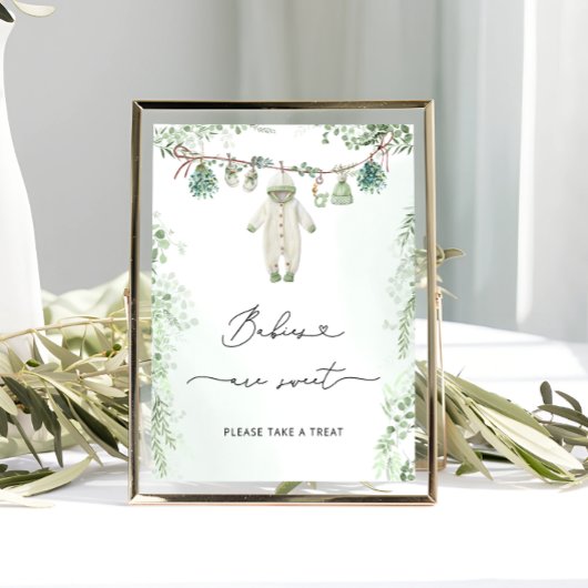 Poster Vêtements pour bébés Boho Sage Green Les bébés son