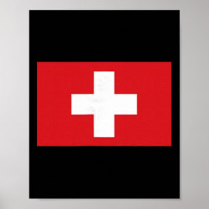 Poster Vêtements suisses Drapeau Suisse Randonnée Ski Hom