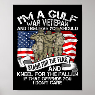 Poster Vétéran cool de la guerre du Golfe Soldat fier hér