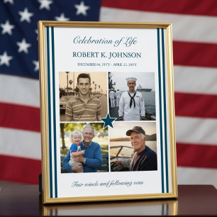 Poster Vétéran de la Marine 4 Photos Célébration de la Vi