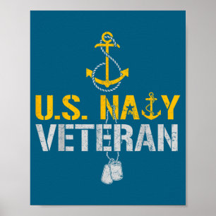 Poster Vétéran naval américain patriotique depuis 1775 an
