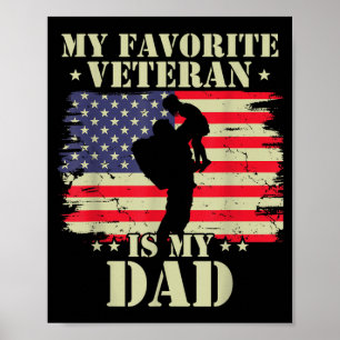 Poster Vétéran préféré est papa Armée Jour des vétérans d
