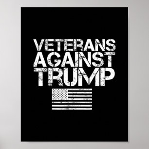 Poster Vétérans contre Trump Vintage Drapeau Patriotique