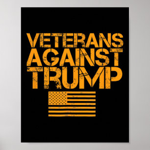 Poster Vétérans contre Trump Vintage Drapeau Patriotique