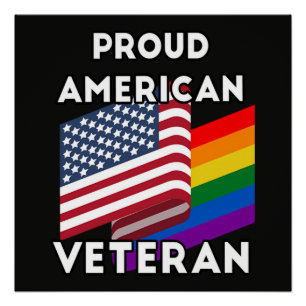 Poster Vétérans LGBT - Drapeau Américain