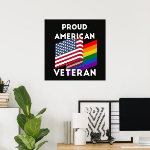 Poster Vétérans LGBT - Drapeau Américain
