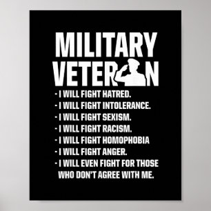 Poster Vétérans Militaires Contre Trump Combattent Électi