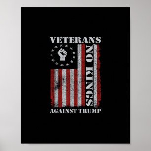 Poster Vétérans Militaires Protestent Drapeau Patriotique