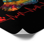 Poster Vétérinaire Arc-en-ciel Empreinte de patte Heartbe (Coin)