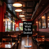 Poster Veuillez Attendre D'Être Assis Panneau Noir