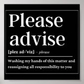 Poster Veuillez Aviser La Définition Drôle (Devant)