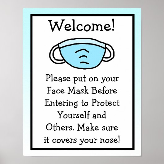 Poster Veuillez Mettre Votre Signe Masque Visage (Devant)