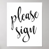 Poster Veuillez signer panneau de mariage 8x10 (Devant)