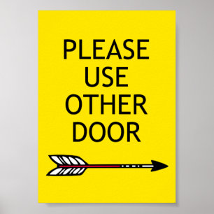 Poster "Veuillez utiliser une autre porte"