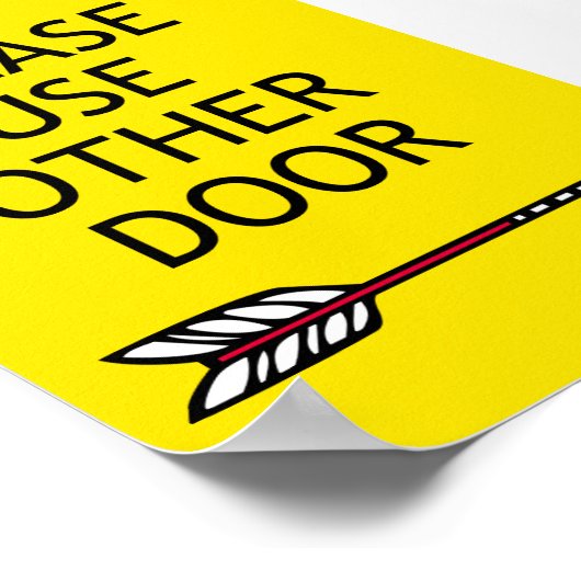 Poster "Veuillez utiliser une autre porte" (Coin)