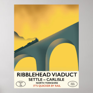Poster Viaduc de Ribblehead Yorkshire locomotive