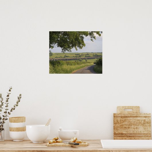 Poster Viaduc Harringworth, Rutland. Également appelé (Cuisine)