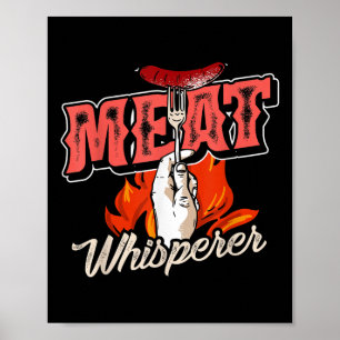 Poster Viande fumée Steak Bacon Viande Whisperer Funny Bb