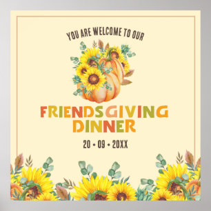 Poster Vibe d'automne colorée Thanksgiving Diner Party