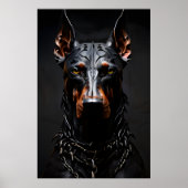 Poster Vibe en acier Doberman Silhouette verticale (Devant)