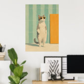 Poster vibe estivale de chat cool (Bureau à domicile)