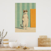 Poster vibe estivale de chat cool (Cuisine)