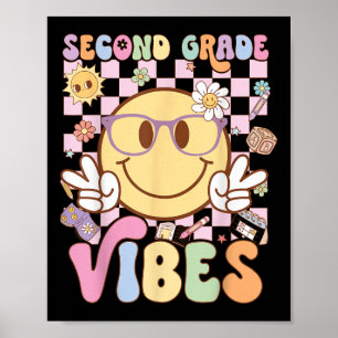 Poster Vibes 2e année visage souriant retour à l'école de