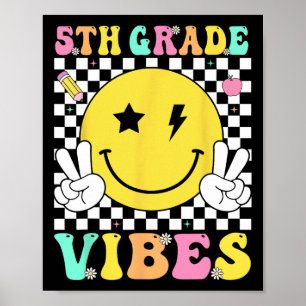 Poster Vibes 5e année Enseignant Enfants Équipe de cinqui