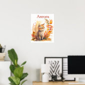 Poster Vibes d'automne Aquarelle Kitten - Enfants (Bureau à domicile)