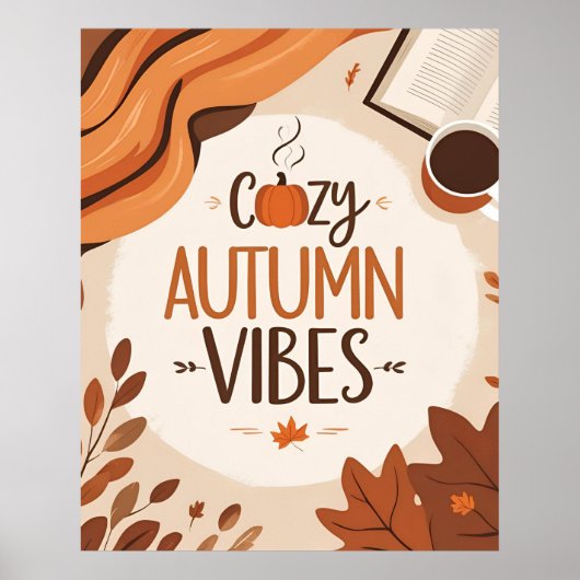 Poster Vibes d'automne confortables - Design plat minimal (Devant)