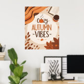 Poster Vibes d'automne confortables - Design plat minimal (Bureau à domicile)