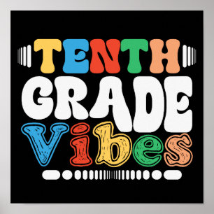 Poster Vibes de 10e année amusant Teacher Student Squad