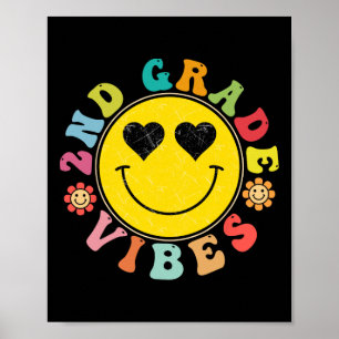 Poster Vibes De 2E Année Joyeux Cadeau Visage Sourire Ret