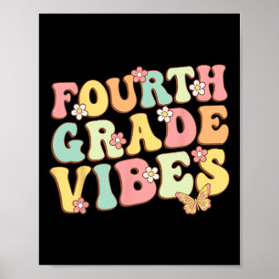 Poster Vibes de 4e année Bonjour Équipe 4e année Enseigna