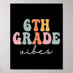 Poster Vibes de 6e année Retro Femmes Super Joyeuses Prem